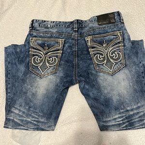 Affliction men’s medium wash jeans, barely used condition